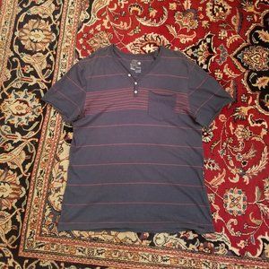 On The Byas Blue Red Striped Shirt w/pocket sz XL